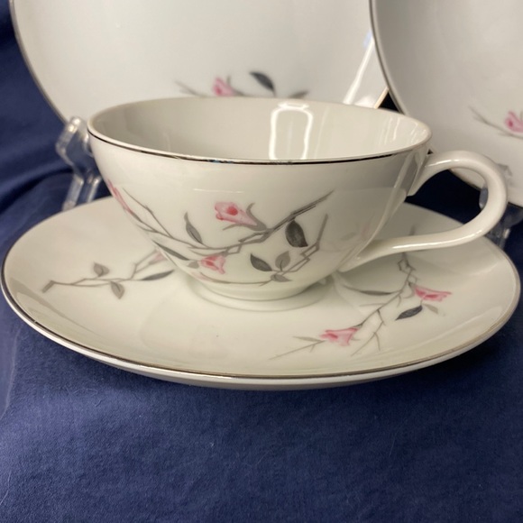 Vintage Cherry Blossom Fine 1067 ~ 4 Pieces ~ Cup/Saucer, Salad Plate & Bowl - Picture 2 of 13